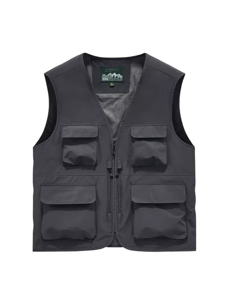 Photographer waterproof vest sleeveless outdoor new multi-pocket quick-drying fishing vest men's thin mountaineering