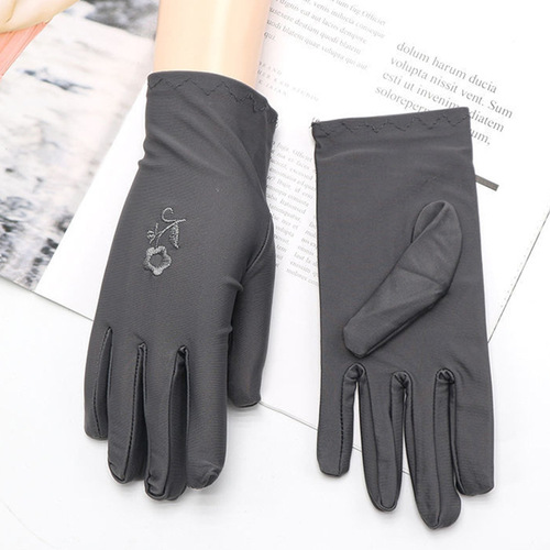 Summer Sun Protection Gloves for Women, Thin Style for Spring and Autumn, Electric Bike Riding, Driving Etiquette, Elastic, Jewelry, Lace, UV Protection
