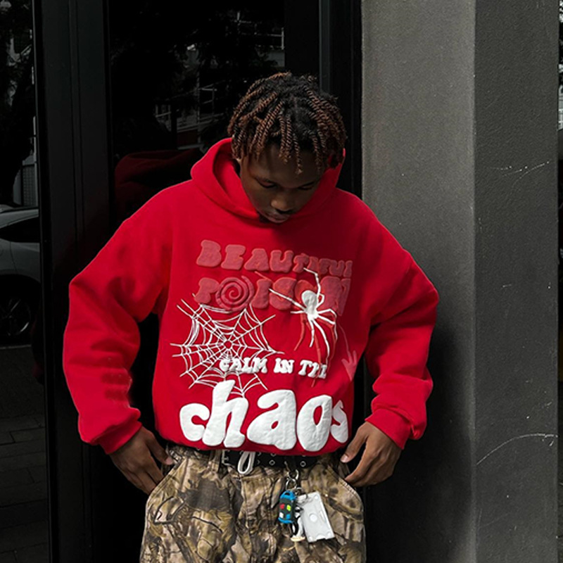 Winter, Autumn Season Hoodies & Sweatshirts Long Sleeve Streetwear Letter Spider Spider Web