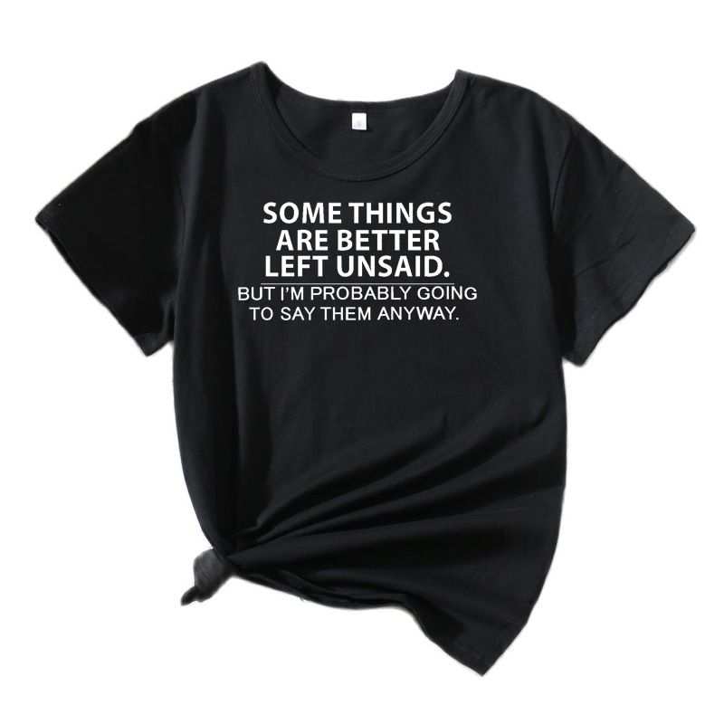 In-Stock New Solid Color Letter Print T-Shirt Some Things Cross-Border Foreign Trade Amazon Aliexpress T-Shirt In-Stock New Solid Color Letter Print T-Shirt Some Things Cross-Border Foreign Trade Amazon Aliexpress T-Shirt