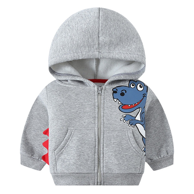 Ropa para niños estilo coreano nueva chaqueta de lana para niños bebé suéter con capucha dinosaurio moda de invierno entrega de una pieza para niños