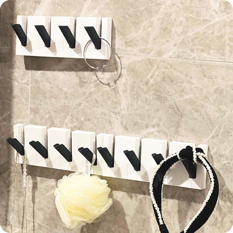 Punch-free Strong Adhesive Hook No Marking Nail-free Door Hanging Coat Hood Key Storage Shelf Creative Home Piano Hook