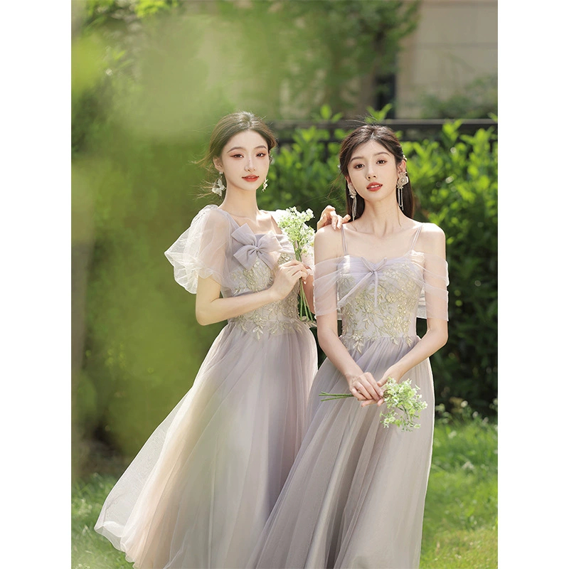 Long bridesmaid dress, autumn skirt, city style, high-quality style, for bridesmaid