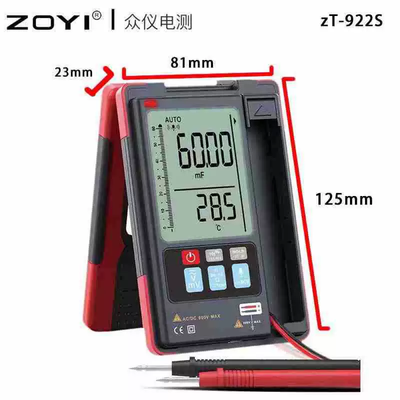 Zhongyi ZT922SZT922SE интеллектуальное управление распознаванием голоса Высокоточный цифровой мультиметр с защитой от ожогов небольшой счетчик
