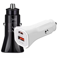 Pd車充電38W車載充電器A C自動車変換携帯電話充電器pd qc3.0デュアル充電ヘッド