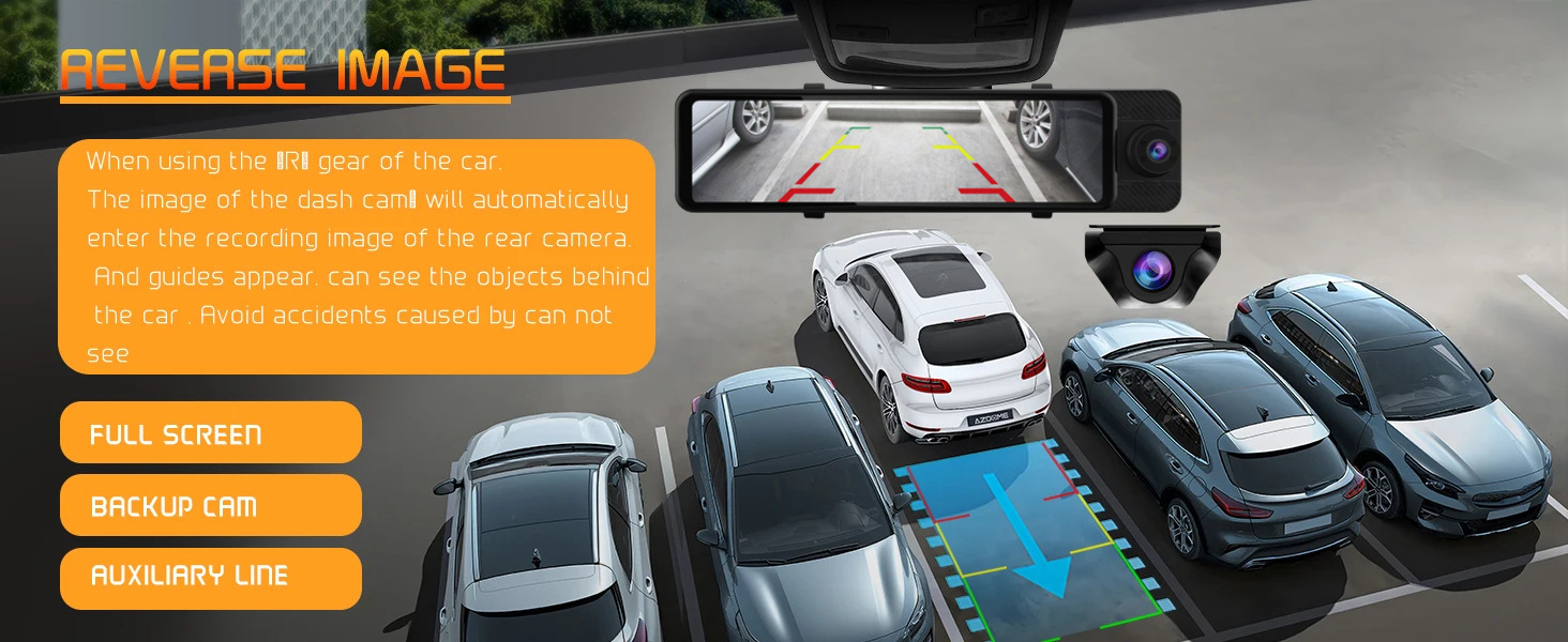 Cross-border 11inch screen three-lens streaming rearview mirror dashcam with triple recording and screen projection GPS tracking