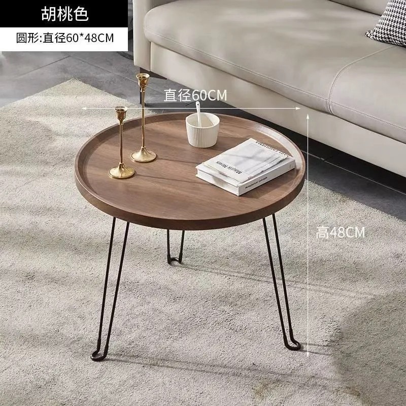 월넛 컬러 원형 테이블 60*60*48