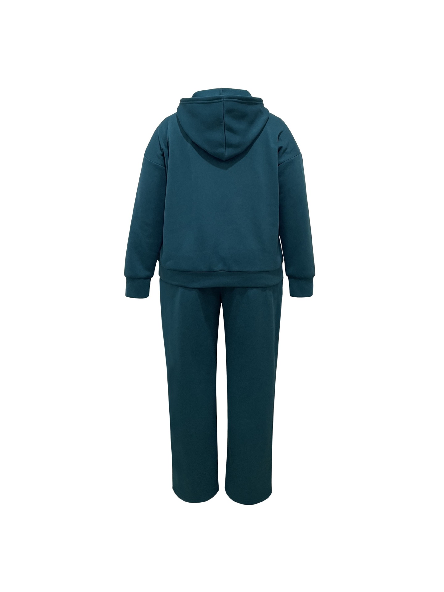 Women's Autumn Winter Hooded Sweatshirt And Straight Leg Pants Set Plus Size Clothing Popular_ecoleips.com