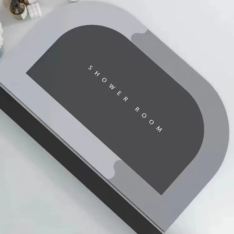 Tapete absorbente de tierra de diatomeas suave, antideslizante, de secado rápido, tapete simple para pies, resistente a la suciedad y fácil de limpiar para la entrada del baño.