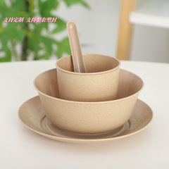 稲殻食器4点セット 使い捨て 家庭用 厚手 結婚式 宴会 ピクニック バーベキュー ボウル 皿 環境に優しい 生分解性
