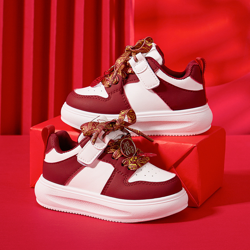 Año Nuevo niños invierno cuero impermeable zapatos deportivos para niños y niñas con terciero calentamiento para niños pequeños y medianos zapatos de corrida