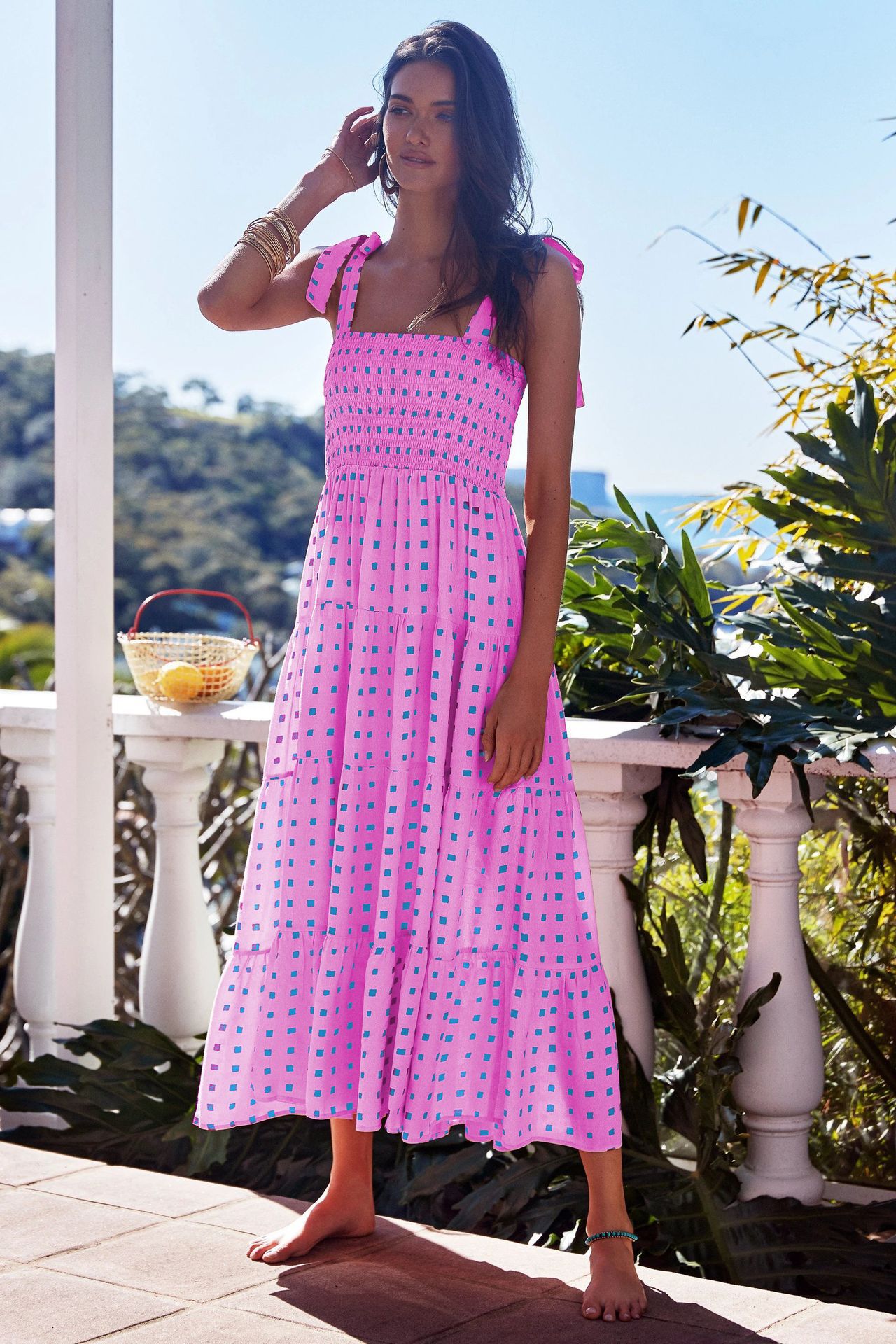 259g Weight Maxi Long Dress Dress Length Type Sleeveless Sleeve Length Regular Dress Dresses Type Regular Sleeve Sleeve Type Polyester Fabric Type High Waist Waist Line Daily Occasion Strap Neckline Regular Fit Fit Type Printing, Polka Dots Pattern Summer, Spring Season Women's Gender Elegant Style Wholesale Women's Elegant Printing Polka Dots Daily Strap Sleeveless Regular Dress 66