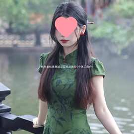 2025年新款新中式改良旗袍女春气质复古短袖连衣裙图片色涤纶