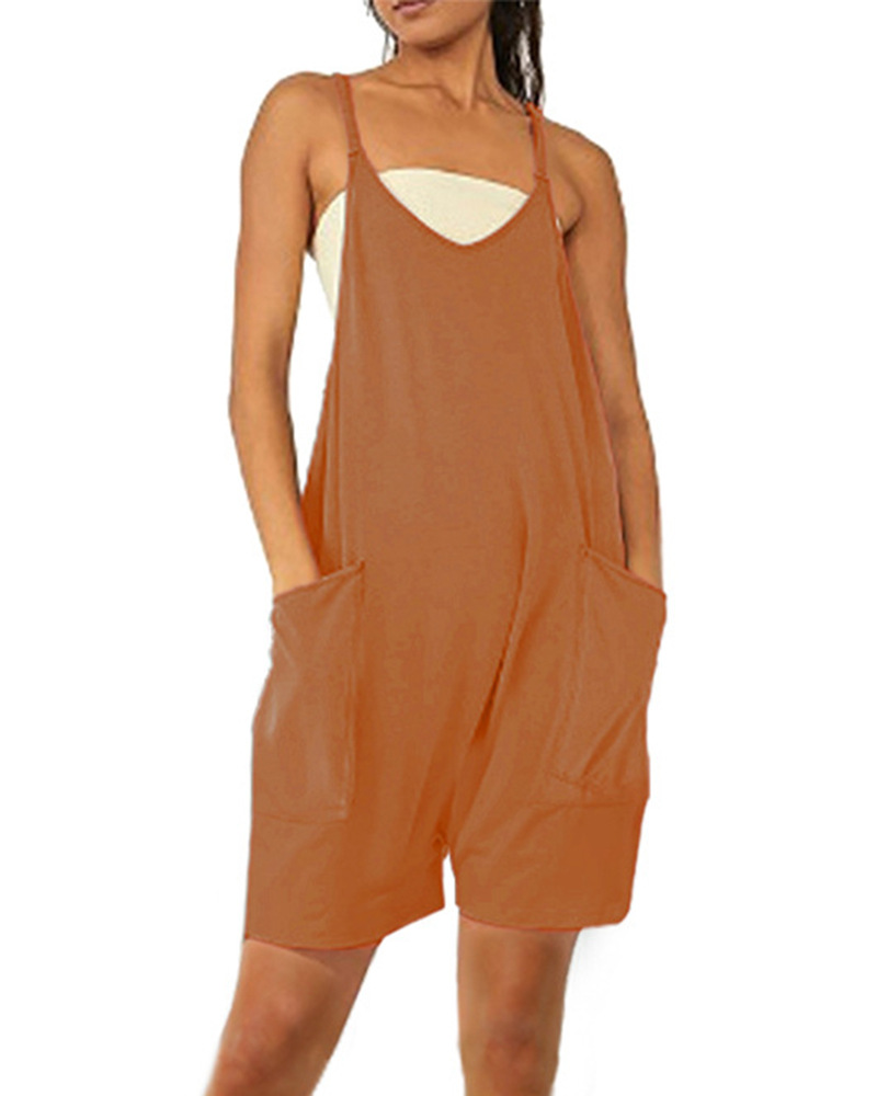 2023 ropa de mujer europea y americana eBay Amazon estación independiente popular cremallera bolsillo suspender pantalones mono suspender Pantalones image 14