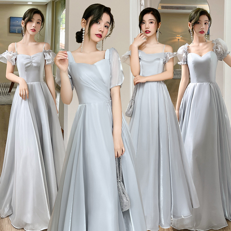 Gray Bridesmaid Dress 2026 New Style, Fairy-Like, Slimming, Figure-Flattering, Covers Flaws, Suitable for Graduation Season Performances, Women Can Wear It Casually as a Formal Dress