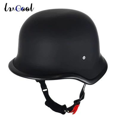 3C Certified Retro Half Helmet German Soldier Helmet Motorcycle Helmet Motorcycle Scoop Helmet Electric Vehicle Safety Helmet (Motosiklet kaskı (dəbilqə)) - abs-005-matte-black-m