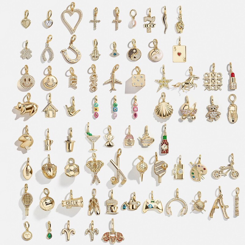 Stainless Steel European and American Keychain Amulet Gold Color-Preserving Series Vacuum Electroplating Brooch Accessories 18K Package Pendant DIY