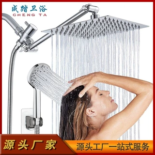 跨境外贸美式暗装花洒延长杆淋浴套装沐浴三通分水器不锈钢喷头