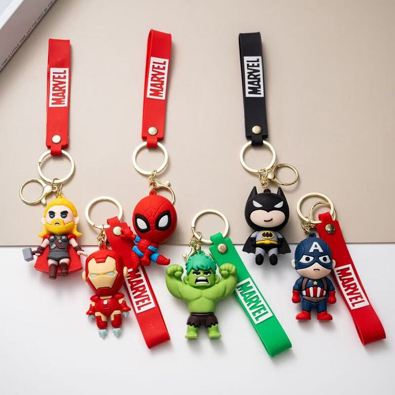 Foreign Trade New Wholesale Marvel Series Gifts Silicone Cartoon Doll Keychain Trendy Avengers Pendant
