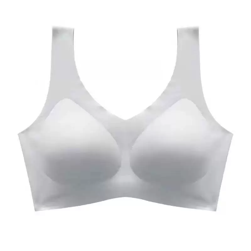 Thin Wireless Bra Top, Supportive Women's Seamless V-back, Lightweight Cooling