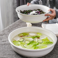 BG54 Pure White Ceramic Large Face Bowl Soup Pot Large Soup Bowl Water Boiled Fish Pickled Fish Pot Spicy Noodles Bowl Large Bowl