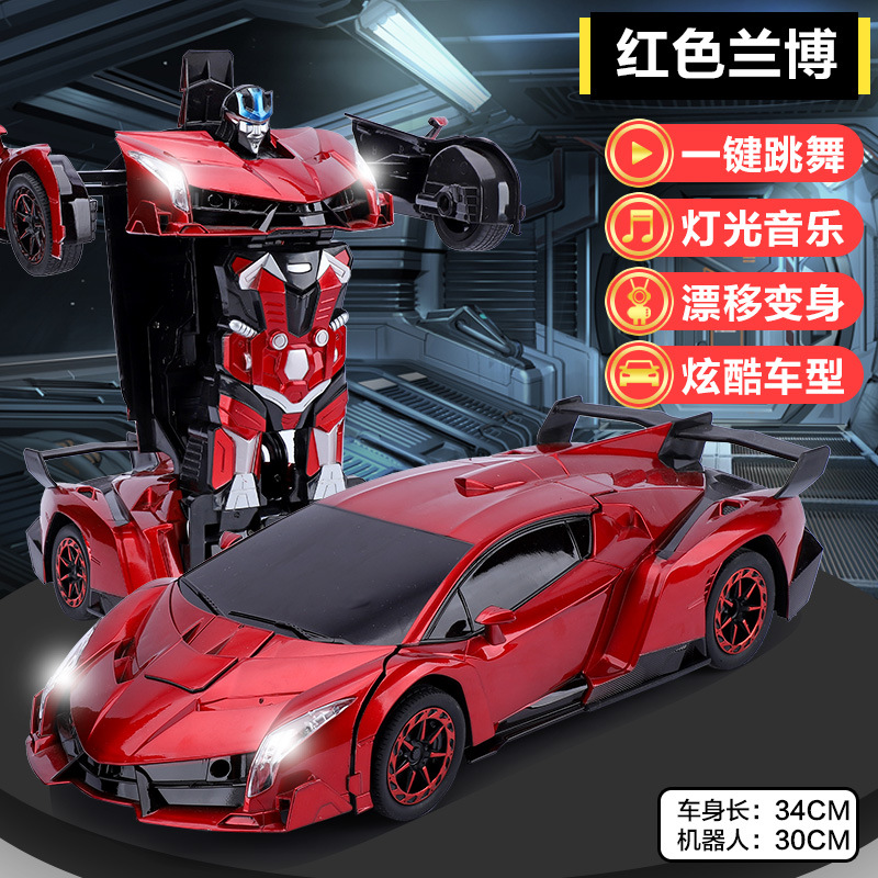 Control remoto de deformación de detección de gestos coche de carreras de cuatro ruedas recargable King Kong robot niño niño coche de juguete súper grande