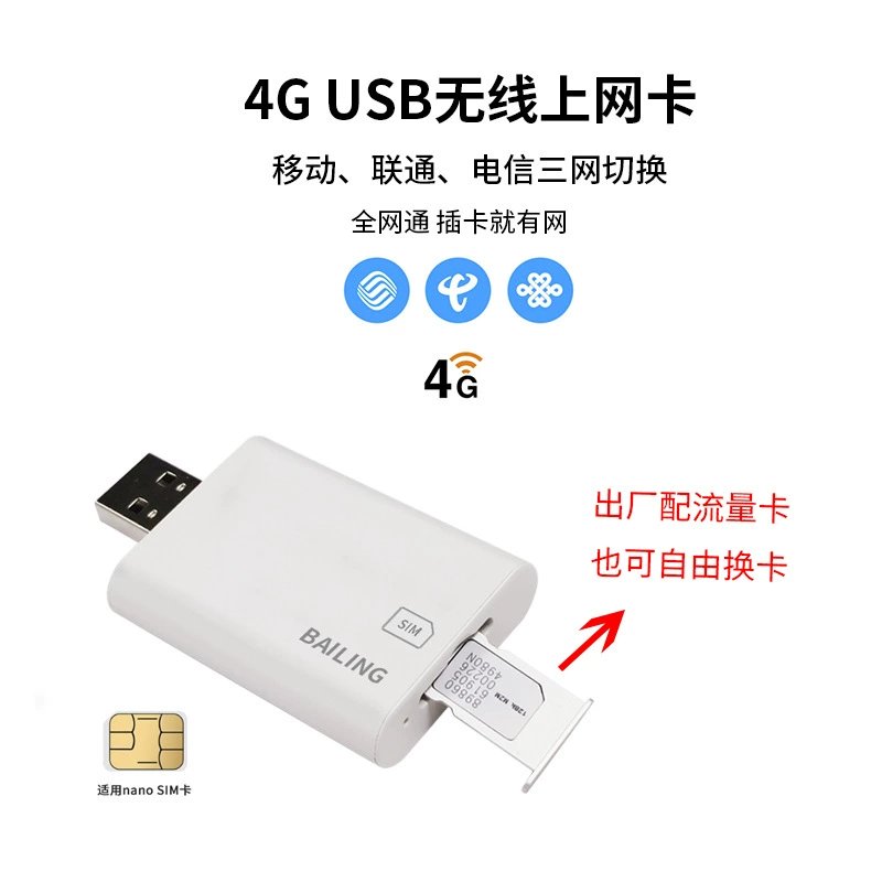 Полная сеть три сети коммутаторов 4G USB беспроводная сетевая карта