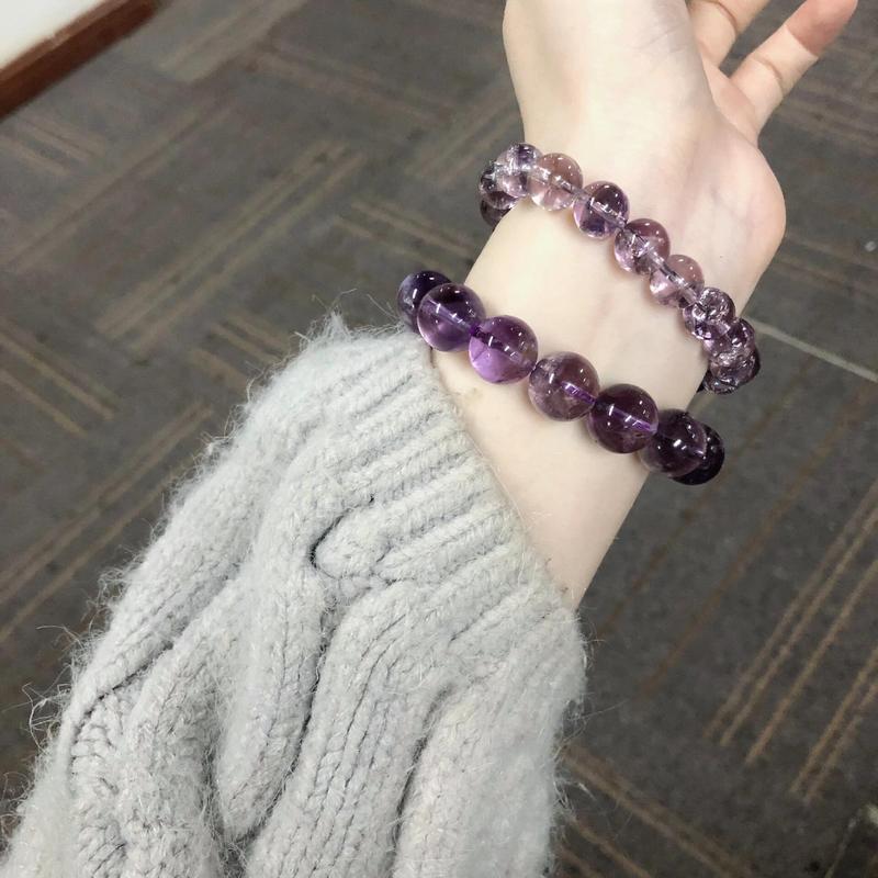 2025 [Shangdao] アメジスト天然新ブレスレット女性用紫ブドウ女性用氷透明学生親友ブレスレットギフト|undefined