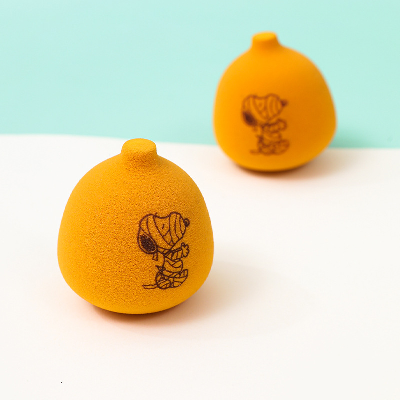 Fábrica de maquillaje de belleza de calabaza personalizada, cojín de aire de soplo de polvo, no comer logotipo impreso en polvo, huevo de esponja de maquillaje transfronterizo sin látex