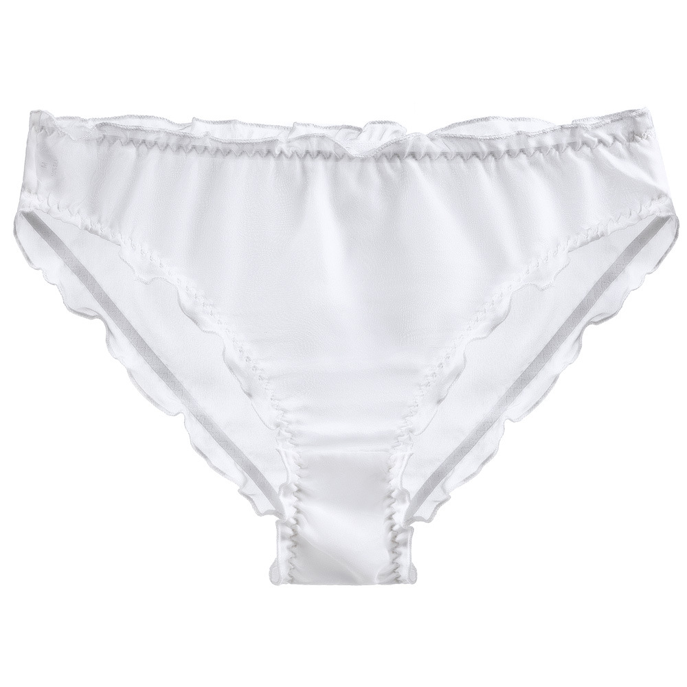 Lady Mulberry Silk Panties Translucent Chiffon Sexy Briefs Ruffled Underwear - Picture 13 of 23