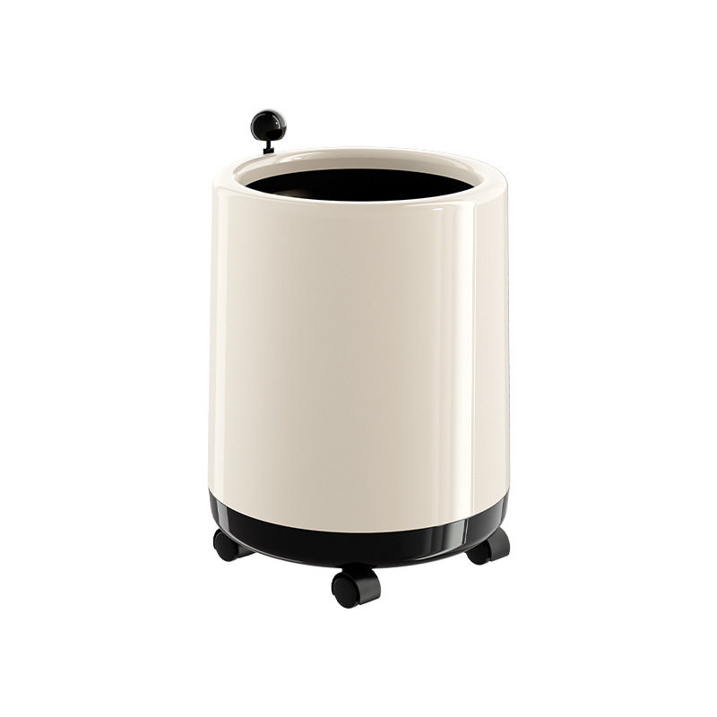 Nuevo tipo de basura doméstica simple lujosa crema de aire barril de almacenamiento rueda sin cubierta barril de limpieza doble barril de papel de basura