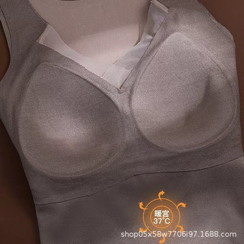 가을 및 겨울 열 속옷 여성 브래지어 가슴 패드 착용-무료 브래지어 가을 및 겨울 내부 베어링 아름다운 등 슬림-적합 없음 열 조끼