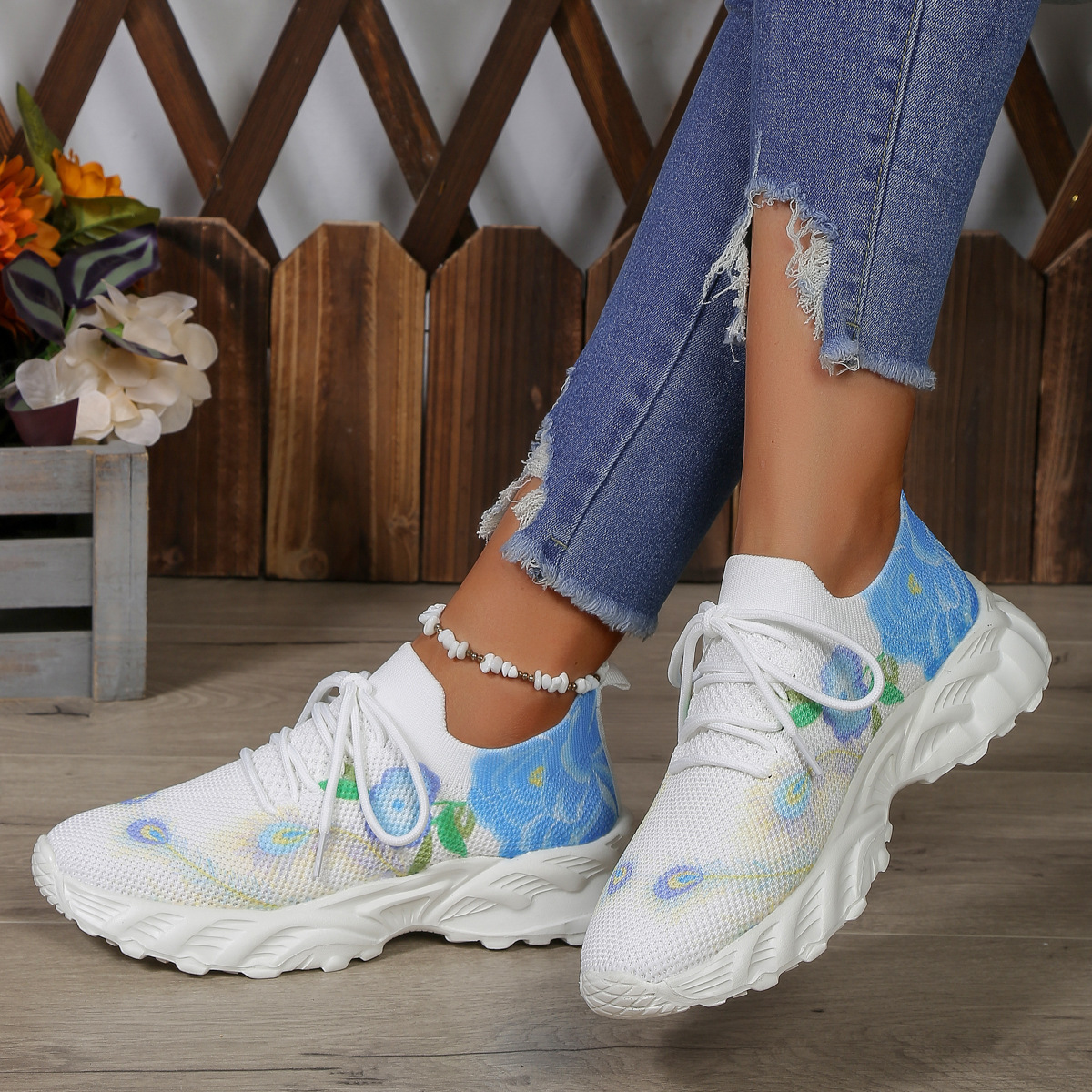 Suole arcobaleno nuovo colore moda femminile con una corrispondenza completa di scarpe sportive casual scarpe da donna in rete_voghion.com