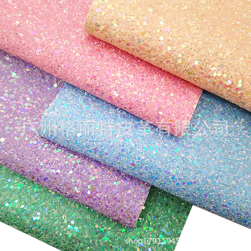 纯色格利特皮革格丽特闪布仿棉绒底皮革面料发饰童鞋HQ209