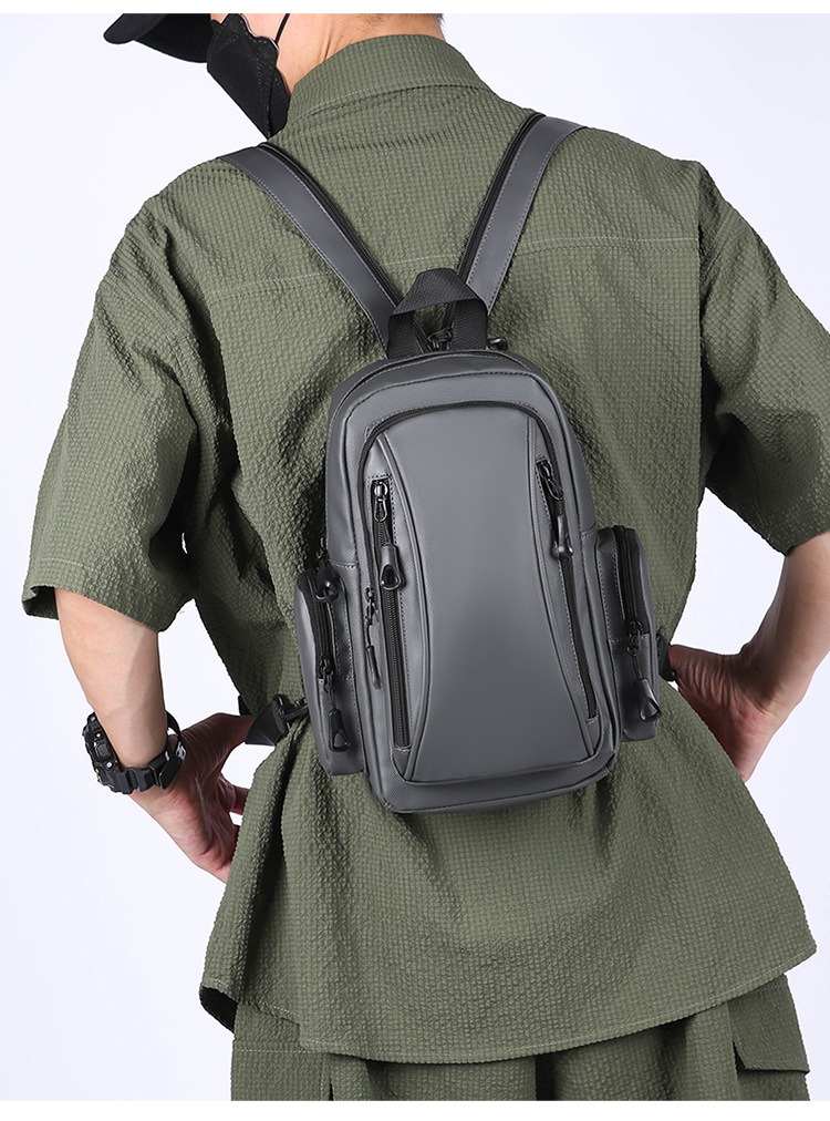 New business backpack, water-resistant, suitable for both shoulder and single shoulder, men's chest bag, cross-border Oxford fabric, men's computer backpack undefined