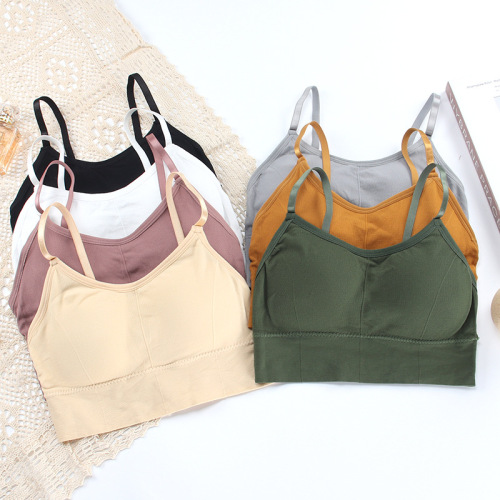 Seamless camisole short style with breast pads 646 wrapped chest inner bottoming tube top anti-exposure beautiful back girl underwear