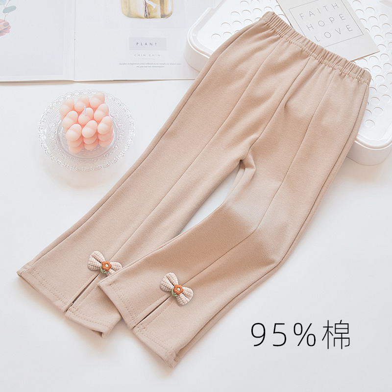 Primavera y otoño niñas leggings para niños pequeños niñas pantalones elásticos para bebés delgados y explosivos de estilo extranjero pantalones de boquilla