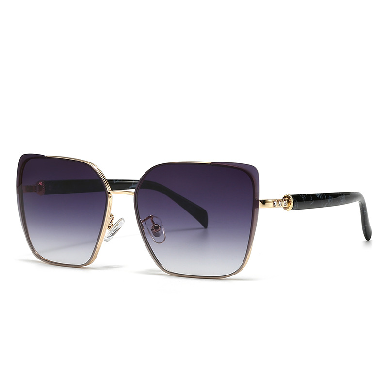 European and American Modern Retro Sunglasses High-end Women's INS Sunglasses All-match Fashionable Metal Sunglasses 5G21_voghion.com