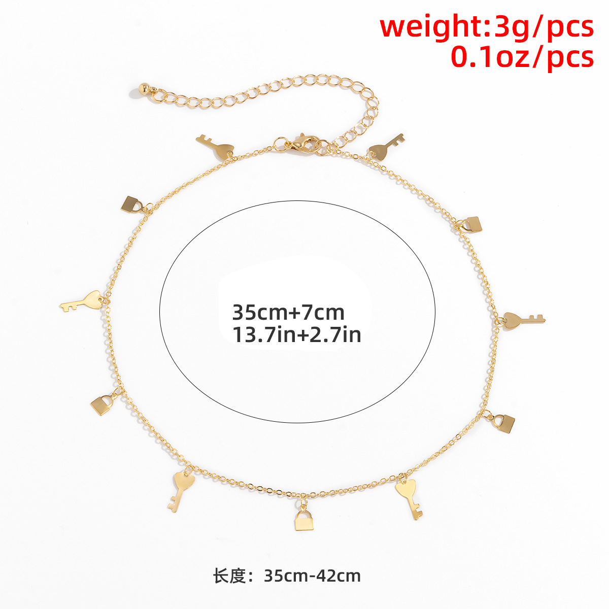 Simple Ethnic Style Geometric Lock Single-layer Necklace display picture 11