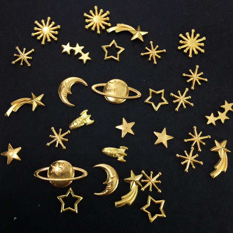 Golden Starry Sky Star Ball universe moon alloy accessories diy phone shell material accessories hair accessories