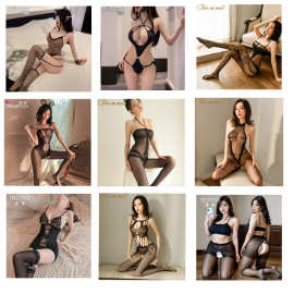 霏慕可撕情趣制服黑丝连身袜性感透视大码情趣内衣诱惑开档免脱