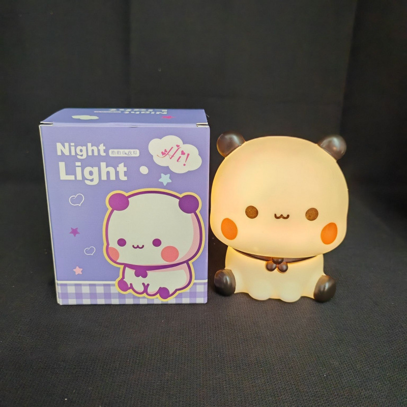 熊猫一二小夜灯卧室床头拍拍灯儿童睡眠布布护眼小夜灯一批发包邮|undefined