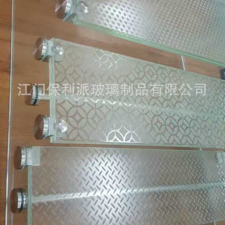 厂家生产防滑玻璃 地面舞台玻璃 别墅防滑玻璃楼梯 八字防滑玻璃