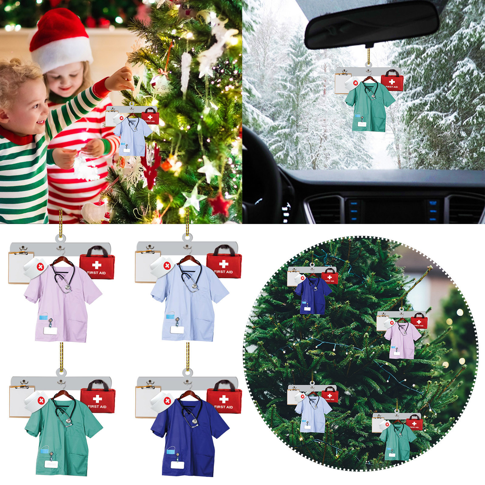 跨境护士服名称职业周边亚克力挂件汽车后视镜钥匙扣配饰挂件