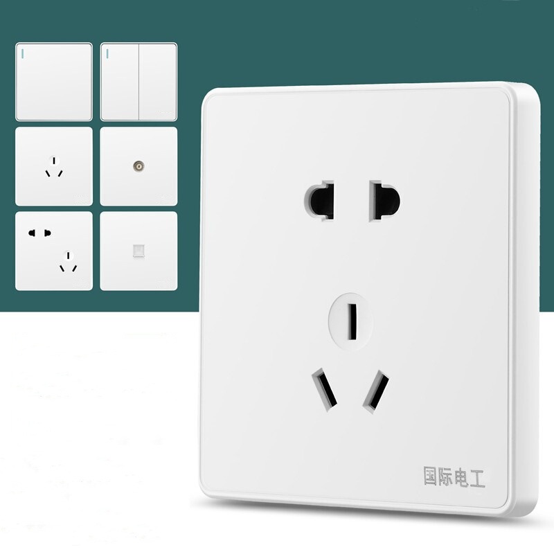 International Electrician Type 86 Hidden Switch Socket One Open Two Open Five Hole Air Conditioner Cixi Socket Power Wall Plug Panel International Electrician Type 86 Hidden Switch Socket One Open Two Open Five Hole Air Conditioner Cixi Socket Power Wall Plug Panel