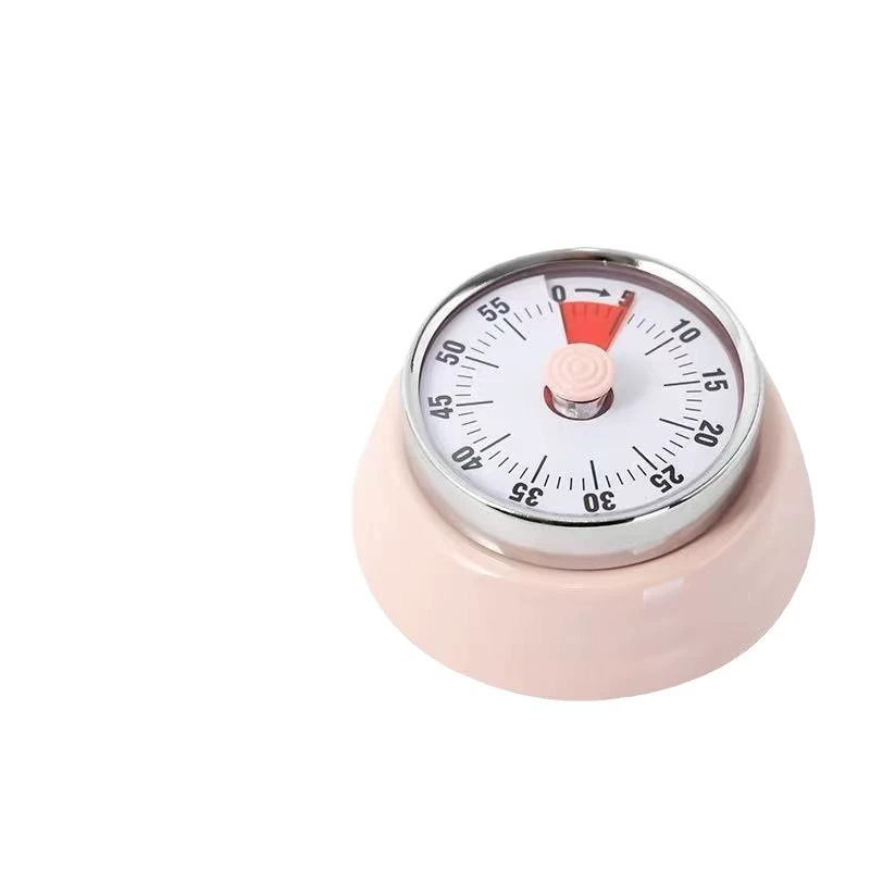 Mechanical Kitchen Timer, Magnetic Visual Countdown, Circular 60‑Minute Alarm, Multiple Colors