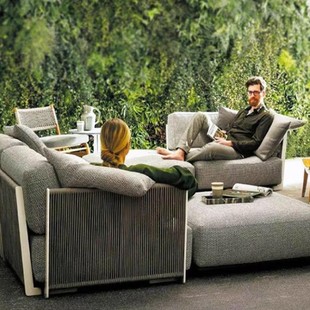 Outdoor Sofa Combination Courtyard Villa Rope Rattan Chair Leisure Designer Sales Department Sofa Waterproof Sun Protection Furniture