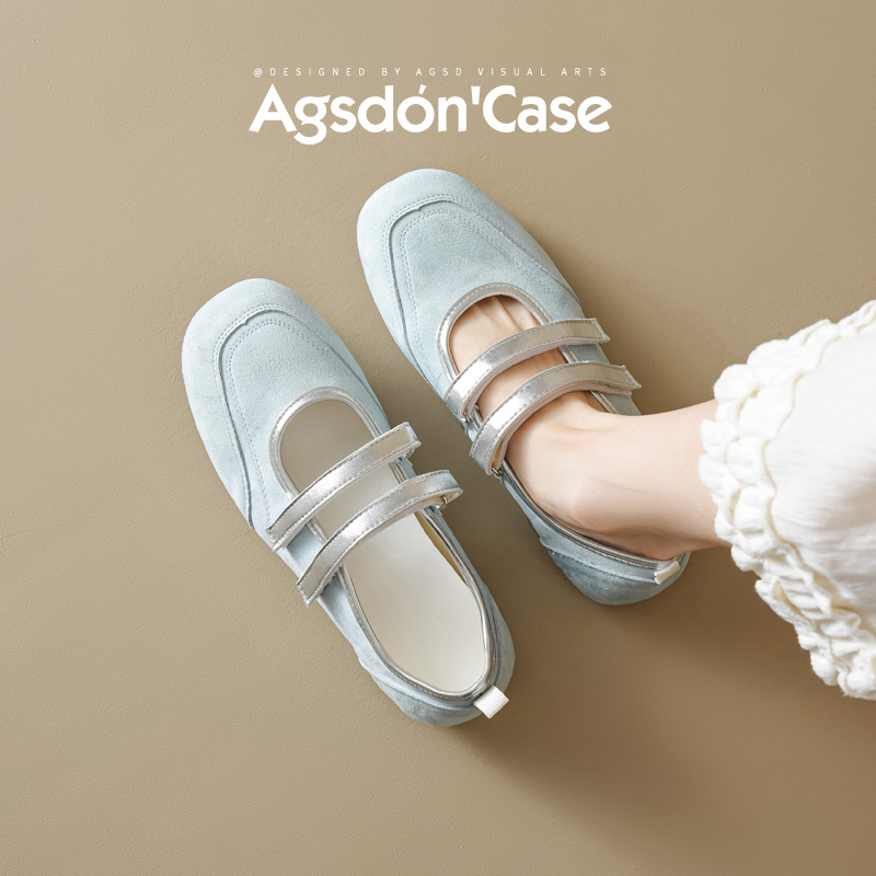 Augustion Mary Jane spatial sandalias para mujer 2025 nuevos zapatos de verano zapatos de entrenamiento de ballet con velcro