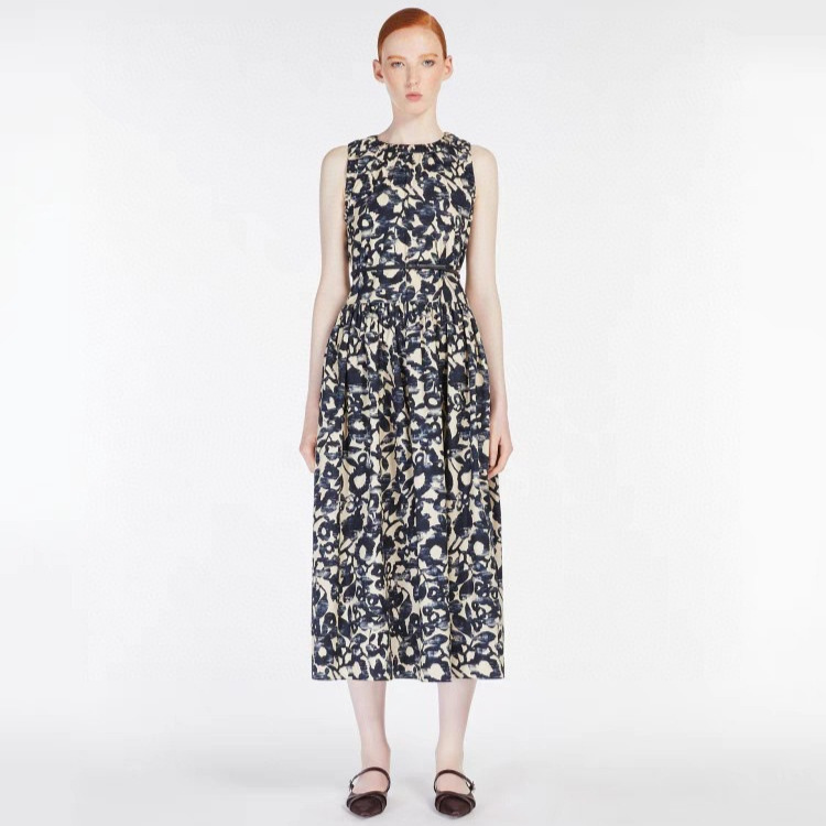 M*Xmar Women's Clothing Mall Same Style 2026 Spring and Summer New Women's Cotton Poplin Printed Dress for Women