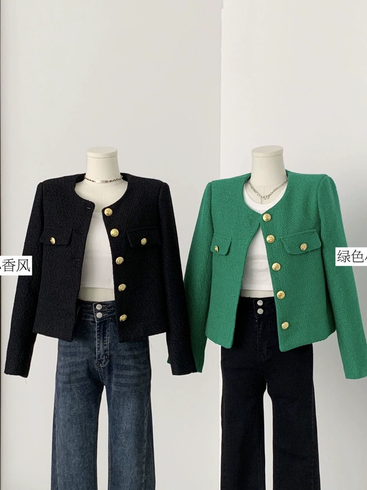 Осенняя куртка, короткий рукав, стиль Chanel, французский стиль, оверсайз